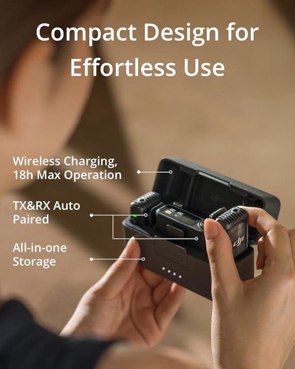 DJI Mic 2, Wireless Lavalier Microphone, Noise Cancelling, 48kHz 32-bit Float Internal Recording, 820 ft.(250m) Range, 18H Battery with Charging Case, Microphone for Camera/Phone, Vlog, Streaming - Image 5