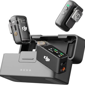 DJI Mic 2, Wireless Lavalier Microphone, Noise Cancelling, 48kHz 32-bit Float Internal Recording, 820 ft.(250m) Range, 18H Battery with Charging Case, Microphone for Camera/Phone, Vlog, Streaming