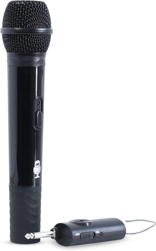 Singing Machine Portable Wireless Microphone (Black) - Premium Unidirectional Wireless Mic for Singing, Speeches & Events - Cordless Mic Compatible with Karaoke Machines, Computers, PA Systems & More - Image 6