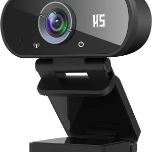Webcam HD 1080P Video, Buit-in Microphone, Computer USB Web Cam with Tripod and Privacy Cover, Plug and Play, PC Webcam for Video Calling, Conferencing, Compatible with Desktop, Laptop