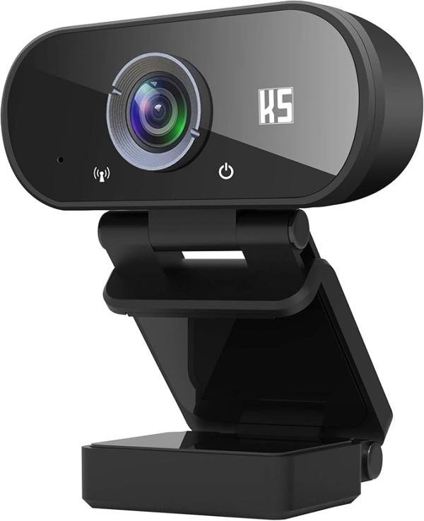 Webcam HD 1080P Video, Buit-in Microphone, Computer USB Web Cam with Tripod and Privacy Cover, Plug and Play, PC Webcam for Video Calling, Conferencing, Compatible with Desktop, Laptop