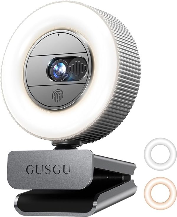 GUSGU G910 2K Quad HD Webcam for PC, with Microphone & Light & Privacy Cover, Web Camera for Desktop Computer/Laptop/MacBook, USB Streaming Camera - Image 6