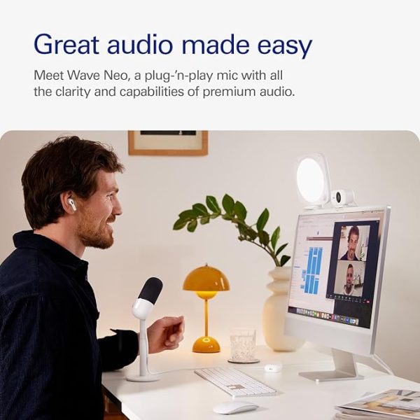 Elgato Wave Neo – USB Condenser Microphone, Tap to Mute, for Gaming, Streaming, Meetings, Voice Recording on Teams/Zoom/OBS/Twitch/YouTube & more, Plug-’n-Play, Works on Laptop, PC, Mac, iPad, iPhone - Image 6