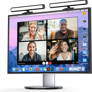 Video Conference Lighting, Webcam Monitor Light Bar Over Computer, LED Laptop Light Kit for Zoom, Podcast, Streaming, Studio, Ring Light Alternative with Dimmable & Flicker-Free Light