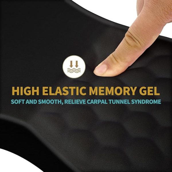 Hokafenle Ergonomic Mouse Pad Wrist Support with Massage Design, Wrist Rest Pain Relief Mousepad with Memory Foam&Non-Slip PU Base, Mouse Pads for Wireless Mouse & Desk (12x8 inch,Black) - Image 5