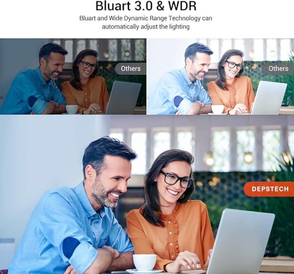 DEPSTECH 4K Webcam, DW49 HD 8MP Equipped with Sony Sensor Autofocus Webcam with Microphone, Privacy Cover, Plug Play USB Computer Web Camera for Pro Streaming/Online Teaching/Video Calling/Zoom/Skype - Image 3
