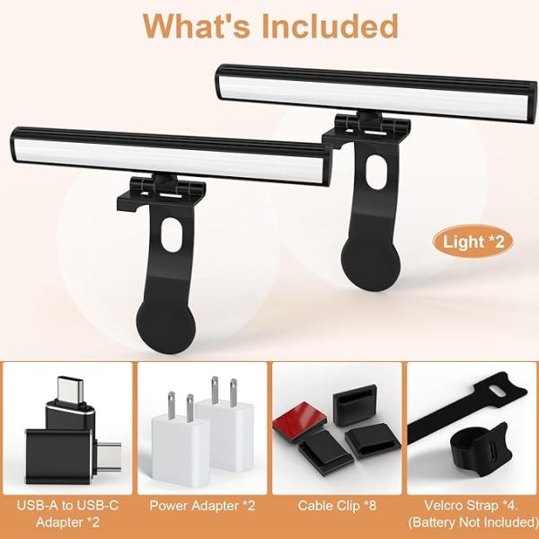Video Conference Lighting, Webcam Monitor Light Bar Over Computer, LED Laptop Light Kit for Zoom, Podcast, Streaming, Studio, Ring Light Alternative with Dimmable & Flicker-Free Light - Image 3