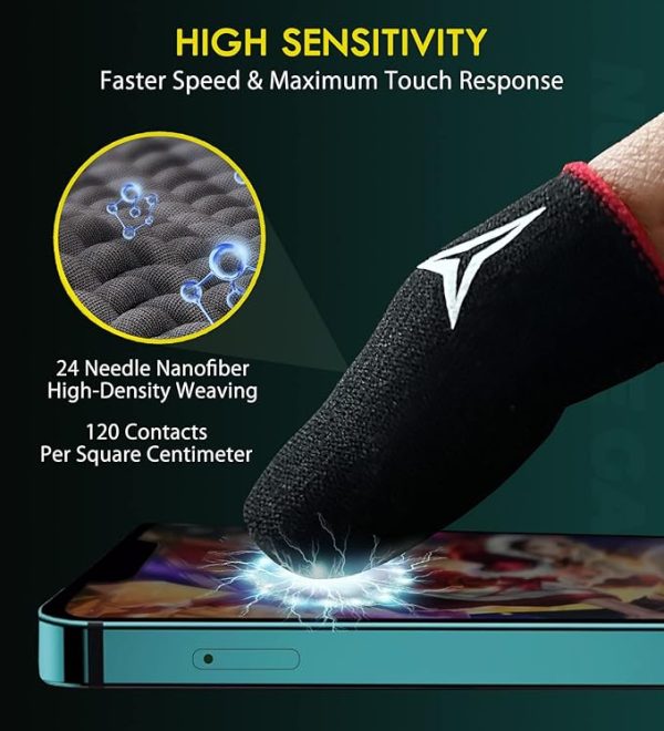 3 Colors 15 Pack E-Sports Light Model Gaming Finger Sleeves, 0.15mm Superconducting Nanofibers, Smooth Feel, Anti-Sweat, Extremely Thin, Fit All Touchscreen Devices - Image 5
