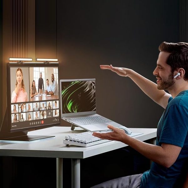 Video Conference Lighting, Webcam Monitor Light Bar Over Computer, LED Laptop Light Kit for Zoom, Podcast, Streaming, Studio, Ring Light Alternative with Dimmable & Flicker-Free Light - Image 6