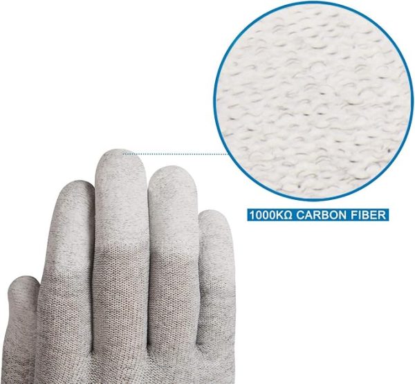 ThxToms ESD Anti Static Gloves, High Resistance Carbon Fiber Computer gloves, Large 1 Pair - Image 5