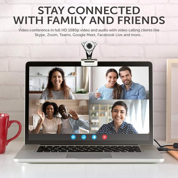 Aluratek HD 1080P Video Webcam for PC, MAC, Desktop & Laptop, Video Call, Conference, USB - Image 5