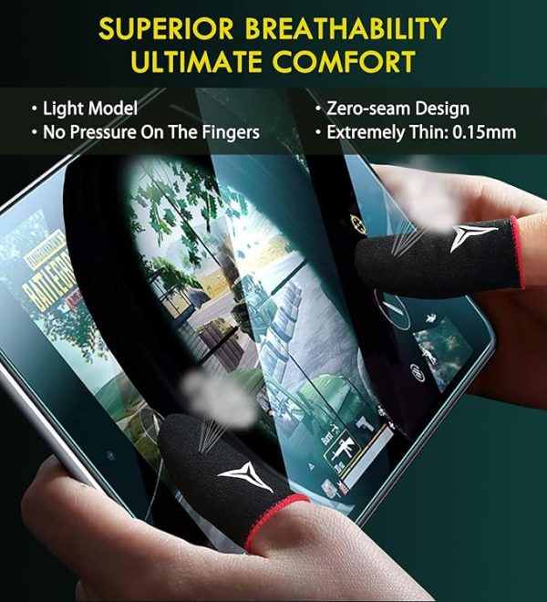 3 Colors 15 Pack E-Sports Light Model Gaming Finger Sleeves, 0.15mm Superconducting Nanofibers, Smooth Feel, Anti-Sweat, Extremely Thin, Fit All Touchscreen Devices - Image 3