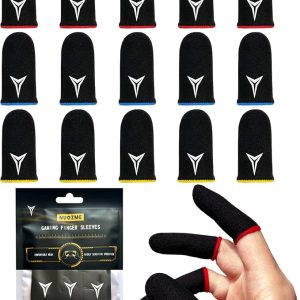 3 Colors 15 Pack E-Sports Light Model Gaming Finger Sleeves, 0.15mm Superconducting Nanofibers, Smooth Feel, Anti-Sweat, Extremely Thin, Fit All Touchscreen Devices