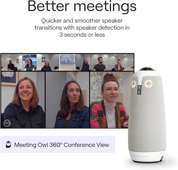 Meeting Owl 3 - 360-Degree, 1080p HD Smart Video Conference Camera, Microphone, and Speaker. Auto-Focus on the Active Speaker. Certified for Microsoft Teams - Image 3