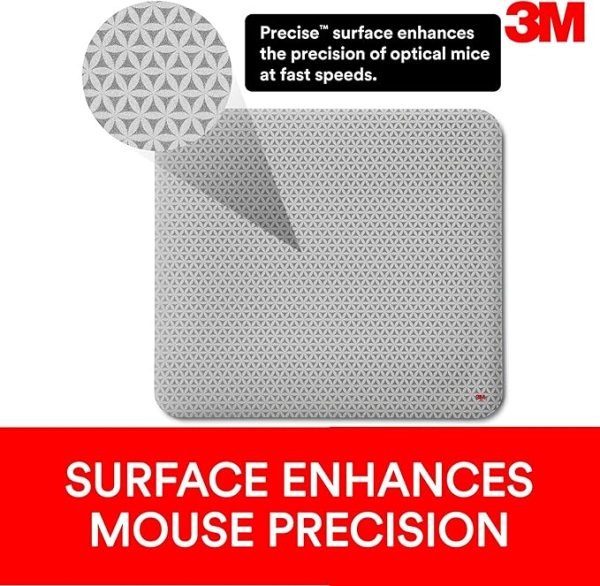 3M Precise Mouse Pad Enhances the Precision of Optical Mice at Fast Speed, 9 in x 8 in (MP114-BSD1) - Image 4