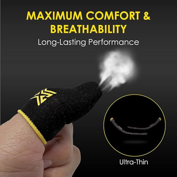 MGC ClawSocks 6 Pack Carbon, Gamer Finger & Thumb Sleeves, Mobile Gaming Stabilizer & Compression Support - Image 2