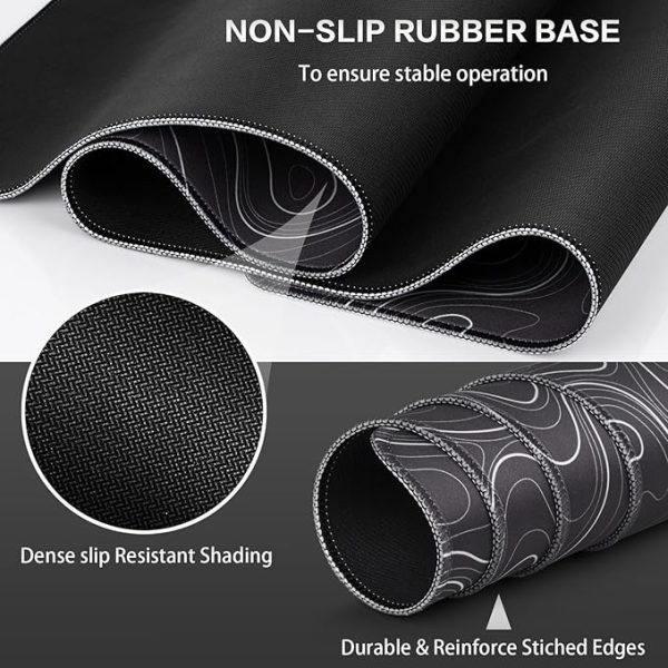 Gaming Mouse Pad, Canjoy Topographic Contour Mouse Pad 31.5x11.8inch Large Extended Computer Mouse Mat Keyboard Full Desk Mousepad for Gaming, Office, Home - Image 5