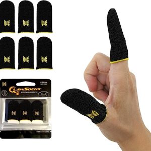 MGC ClawSocks 6 Pack Carbon, Gamer Finger & Thumb Sleeves, Mobile Gaming Stabilizer & Compression Support