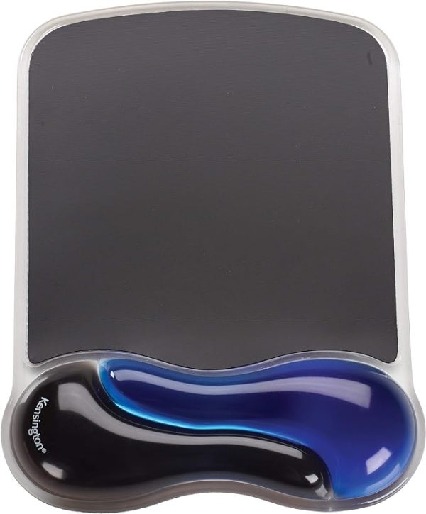 Kensington Duo Gel Mouse Pad with Wrist Rest, Ergonomic Mouse Pad with Wrist Support for Pain Relief, Comfortable Non-Skid Gel Mouse Pad for Computer, Laptop, Office & Home 9.6" x 7.6", Blue K62401AM